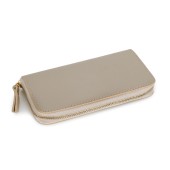 Portofel dama din piele naturala safiano DiAmanti Verdi Taupe Deschis